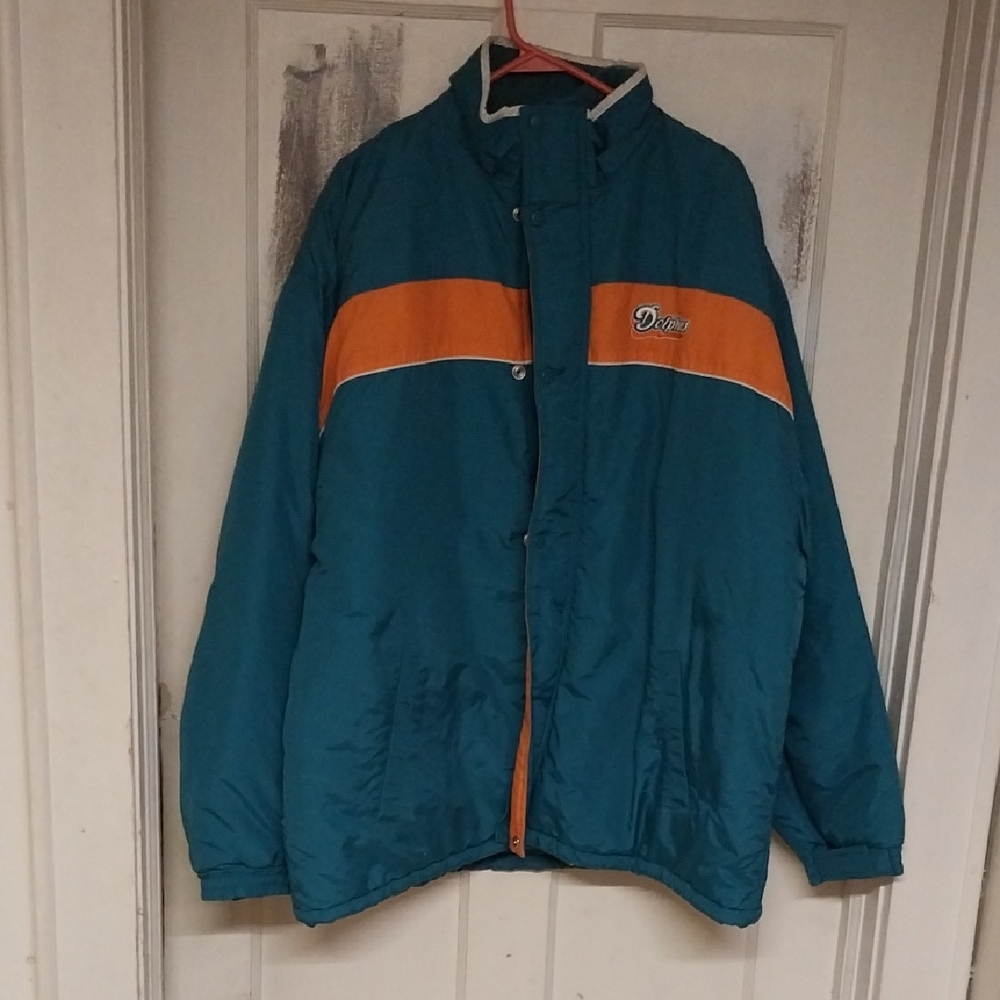 Diver Teal and Orange Men's Puffer Jacket